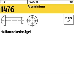 Halbrundkerbnagel DIN 1476 2x 8 Aluminium 500 Stück