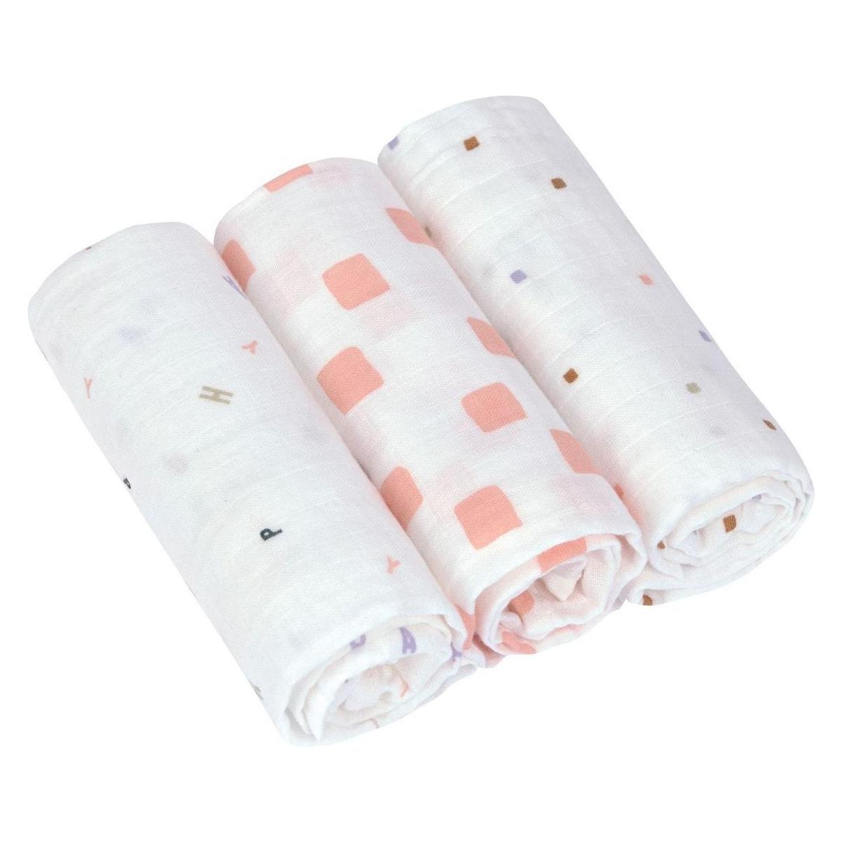 Lassig Mulltuch 3er Pack Swaddle M Bio-Baumwolle (60 x 60 cm) (13120307016)