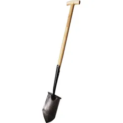 Magni, Spaten + Schaufel, Unbekannt Krumpholz Spitzspaten (aus einem Stück Stahl geschmiedet) Eglische Form mit Tritt und Esch