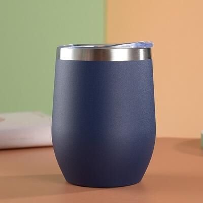 Smart Shopping Spot Stainless Steel Eggshell Cup Thermos Bottle, Portable Coffee Cups, Water Bottle For Office, School, Travel dark blue