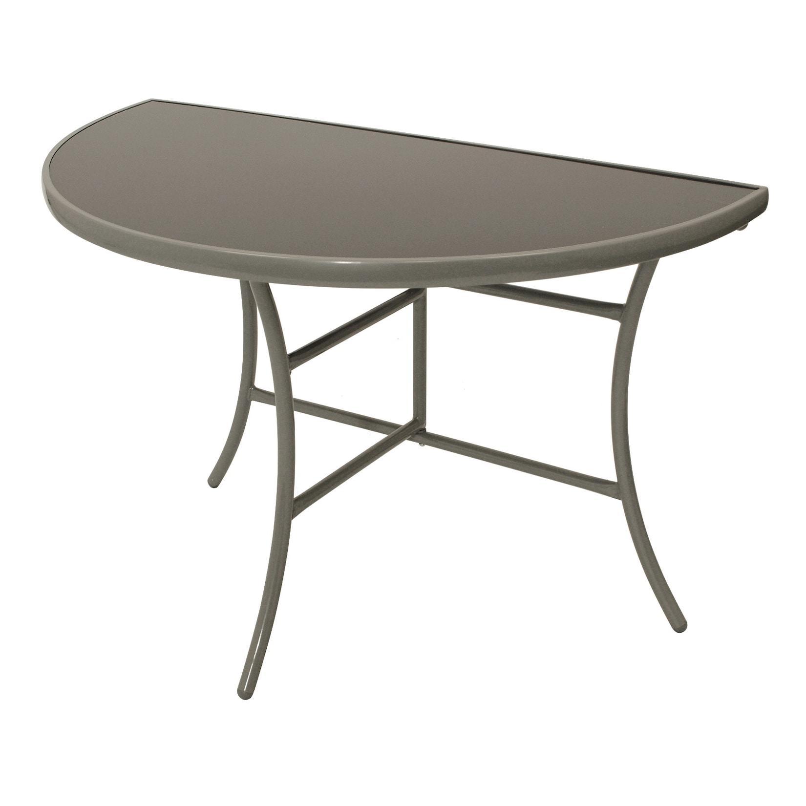 Wandtisch Palermo halbrund, Metall + Glas schwarz