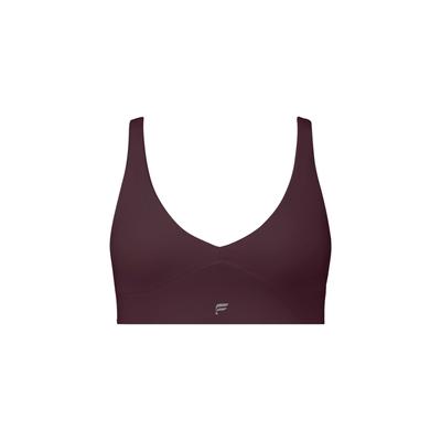Sport-BH FABLETICS "Fabletics BH PURELUXE LONGLINE LOW IMPACT BRA", Damen, Gr. M, oxblood, Sportlich, BHs Sport-BH, mit Haken- und Ösenverschluss