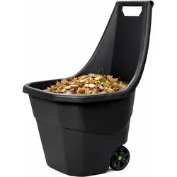 Mojawo, Schubkarre, Schubkarre Gartenkarre Handwagen Gartentrolley 55Liter Schwarz