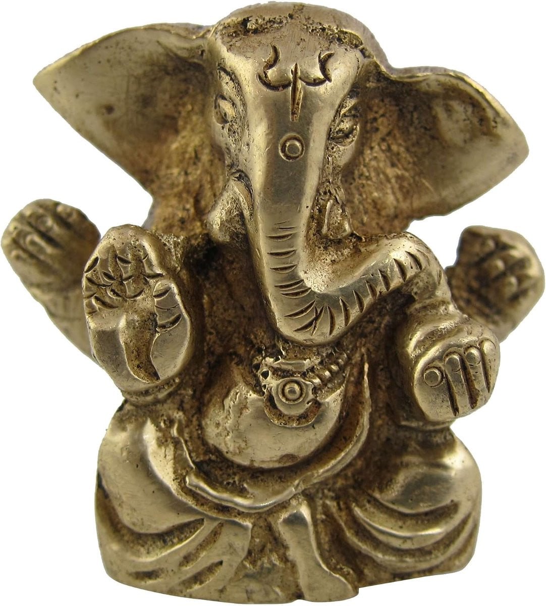 Ganesh Beeldje - Handgemaakt Messing Decoratief Object - Meerkleurig
