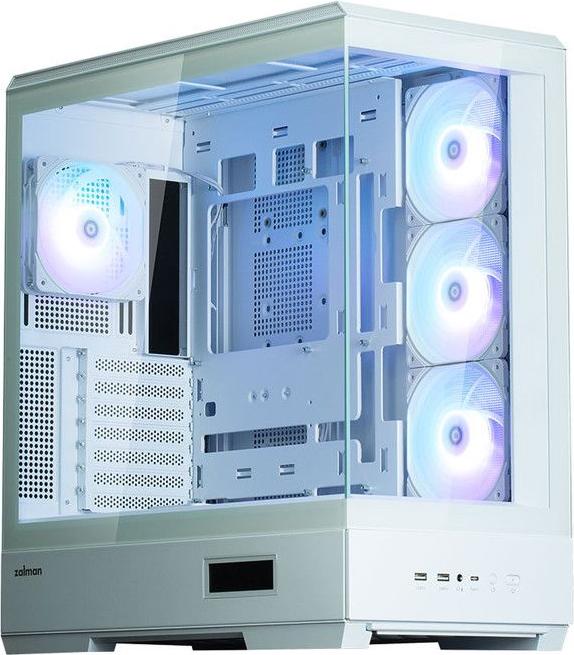 Mini-Tower Gehäuse ZALMAN P50DS, Weiß, Tempered Glass, 4 ARGB Lüfter