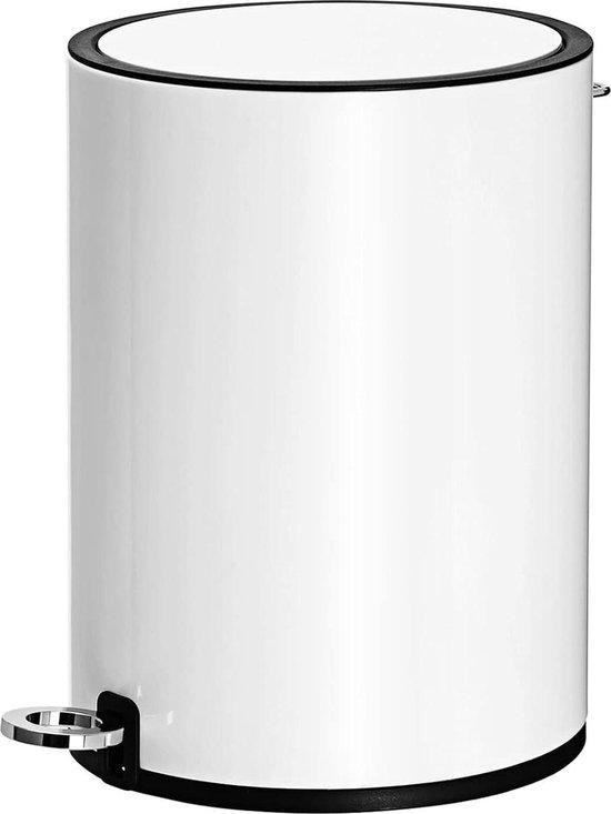 Witte cosmetische emmer van roestvrij staal met pedaal en soft-close deksel, 3 liter