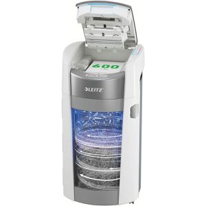 Leitz Aktenvernichter 8044 IQ OptiMax Autofeed Office Pro 600, 600 Blatt Autofeed, 25 Liter, 4x10 mm Partikelschnitt, P-4