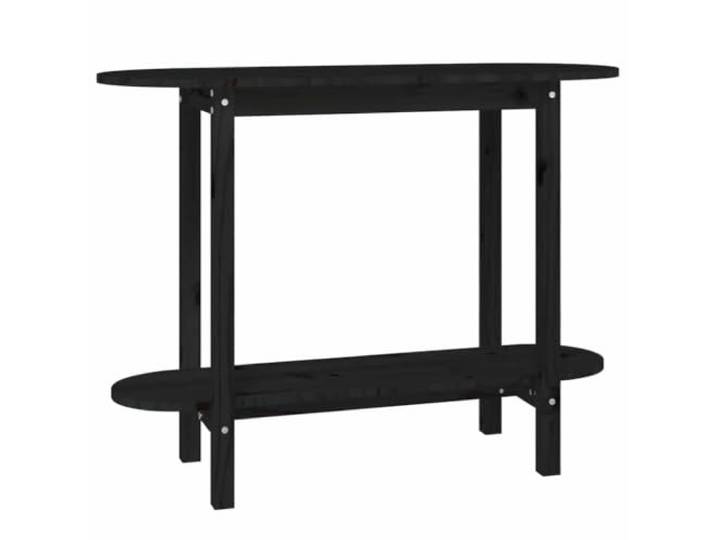 HKLGBVCR Konsolentisch aus massivem Kiefernholz, Schwarz, 110 x 40 x 80 cm, mit Ablage