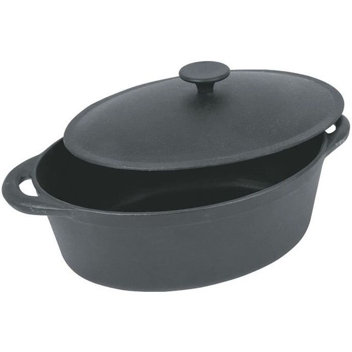 CREALYS Ovale ovenschotel van geëmailleerd gietijzer, 9 liter, zwart, 37 cm