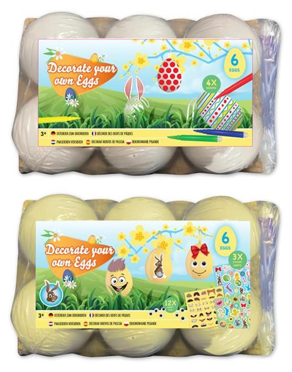 Grafix Paaseieren versieren met stickers, 6 stuks