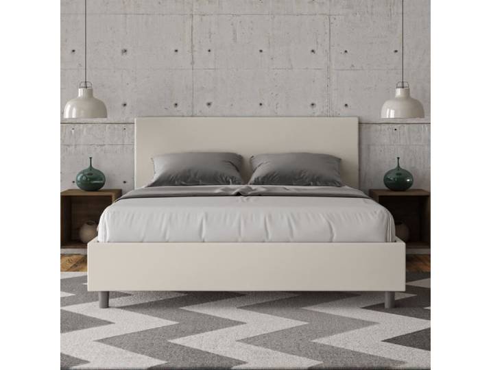 Lit - Adele - 160x190 - Blanc - 2 places - Sommier inclus