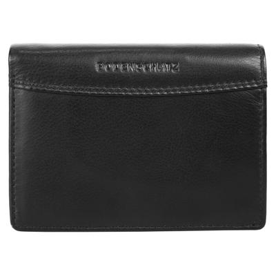Geldbörse BODENSCHATZ "BODENSCHATZ Herren PRINESS echt Leder", Damen, schwarz, Leder, beschichtet, leicht glänzend, Kleinlederwaren, echt Leder