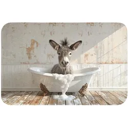 BADEMATTE Esel - Tiere - Badewanne - Schaumstoff Rutschfest 60x40 cm