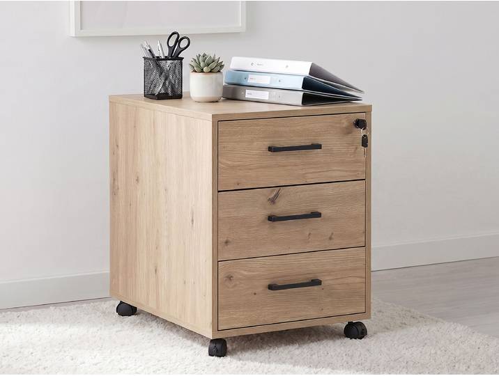 Rollcontainer Yaska 60cm Braun/Eiche Dekor