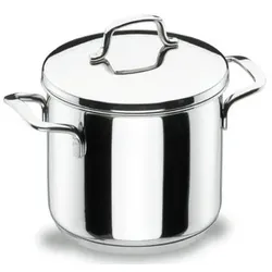 LACOR gerader Topf mit Deckel GOURMET Stahl 18/10 induktionstauglich 24x15 6,5 L 90124