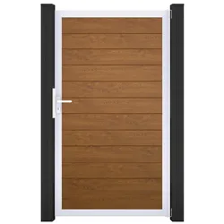 GroJa BasicLine PVC Stecksystem schmal Universal Einzeltor mit Alurahmen golden_oak