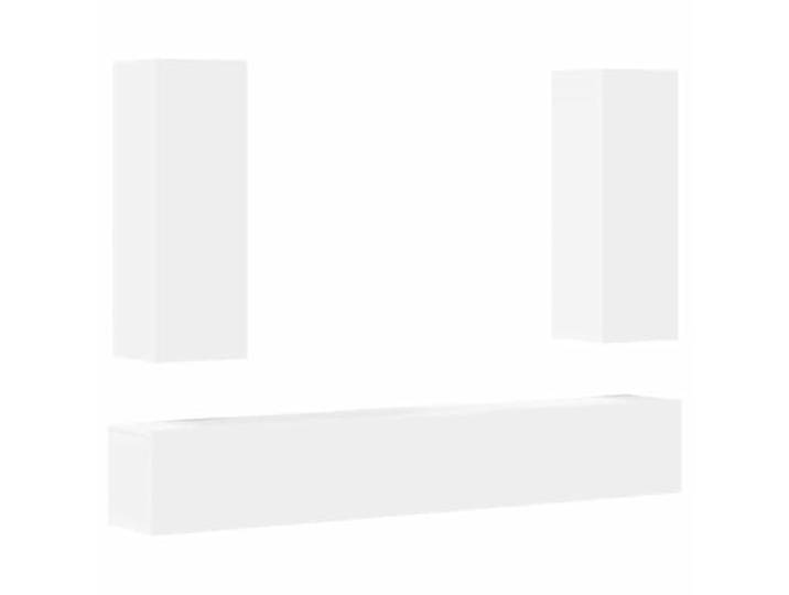 KGFHERENB 5-tlg TV Schrank Set Hängend, Wand Lowboard Weiß Holzwerkstoff Schafft freie Bodenfläche im Wohnzimmer oder Schlafzimmer und bietet geordneten Stauraum für Multimedia-Zubehör.