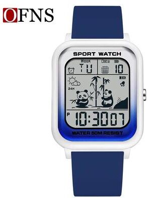 Inspired Finds OFNS Rectangular Digital Sports Watch With LED Display And Timing Code blue