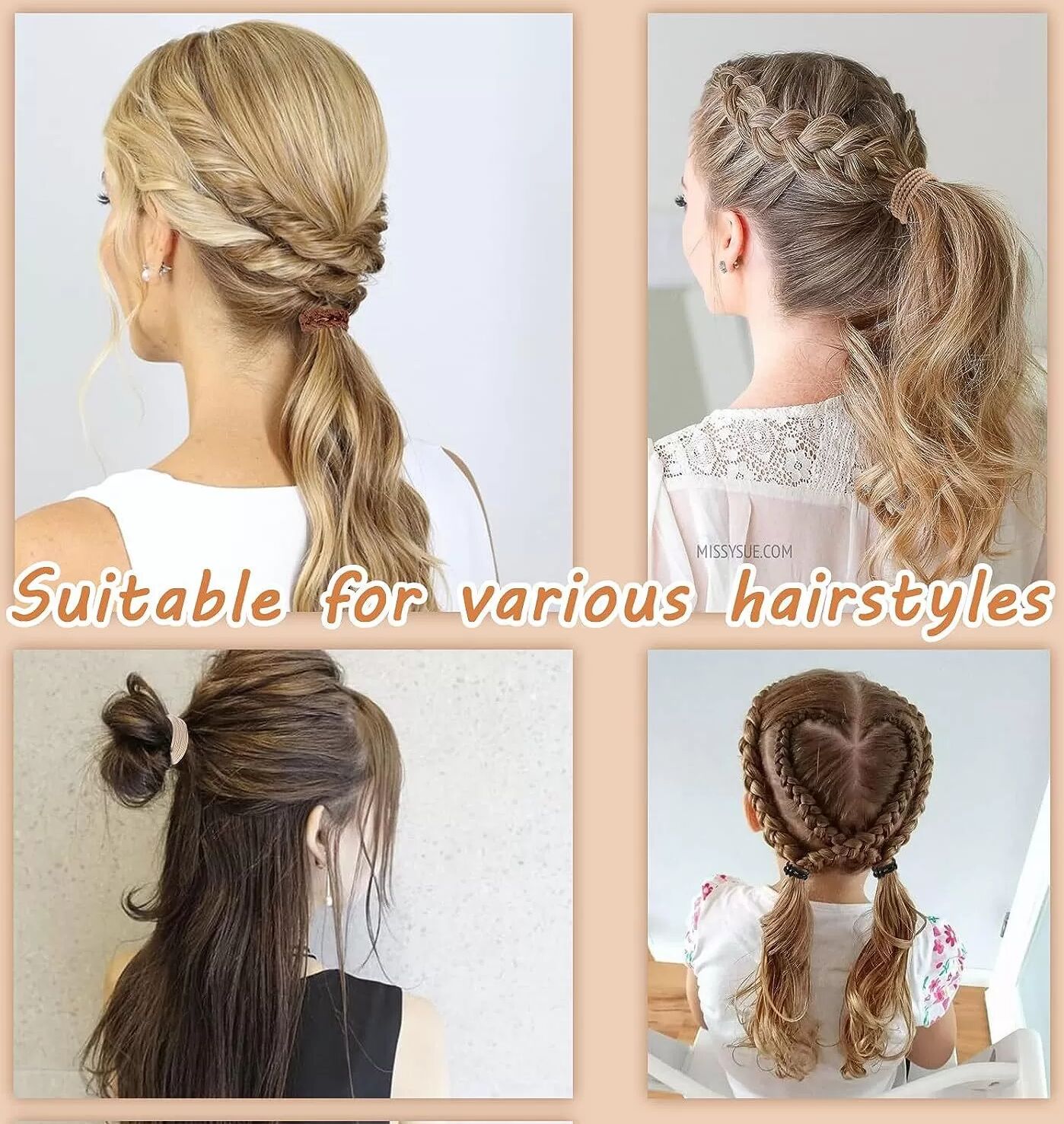 INF Boho Geflochtene Haargummis - 20er Pack Haargummis für dickes Haar