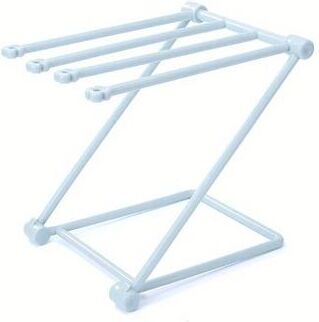 Uplift Picks Foldable Kitchen Towel Rack Vertical Dish Cloth Drying Stand For Countertops blue