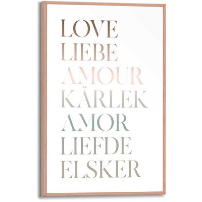 Poster REINDERS "Liebe", schwarz (farbe bild(er): schwarz, weiß), B:20cm H:30cm T:1,6cm, MDF, Bilder, Poster