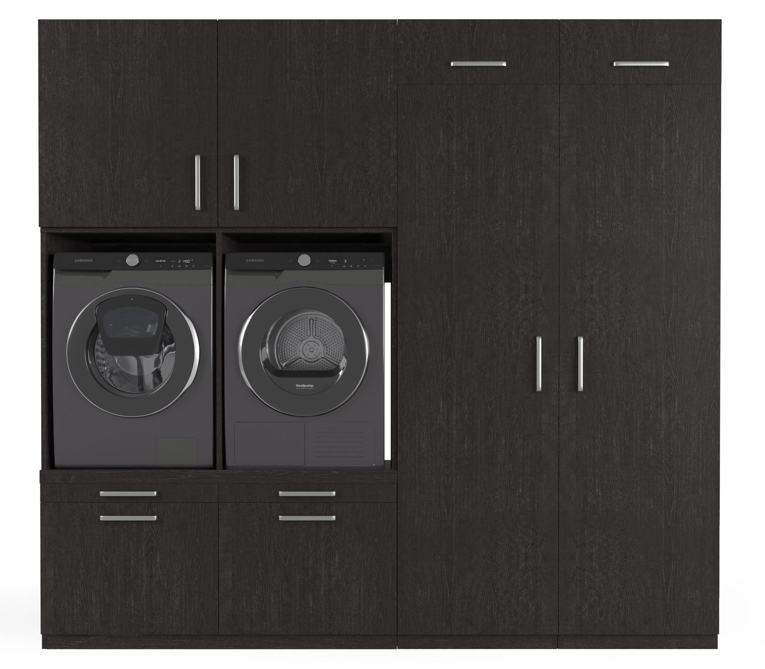 Wasophoogte Waschmaschinen schrank Munich - waschmaschinen untergestell - waschmaschinen podest - 700(T)*2530(B)*2350(H) mm - Schwarz