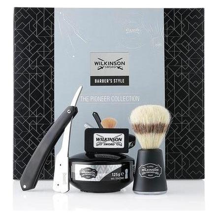 Wilkinson Barber's Style Pioneer Collection Razor with 5 Double Blades, Shaving Brush, and Shaving Soap (Körperlotion) (42245507)