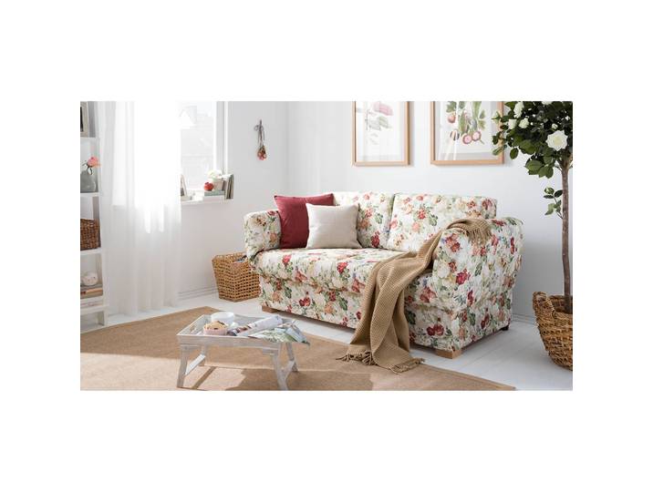 Schlafsofa Rot/Gelb/Grün/Weiß/Multicolor Webstoff 176 x 84 x 86cm Modern
