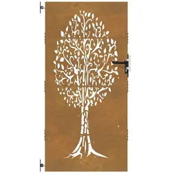 vidaXL Gartentor 85x175 cm Cortenstahl Baum-Design