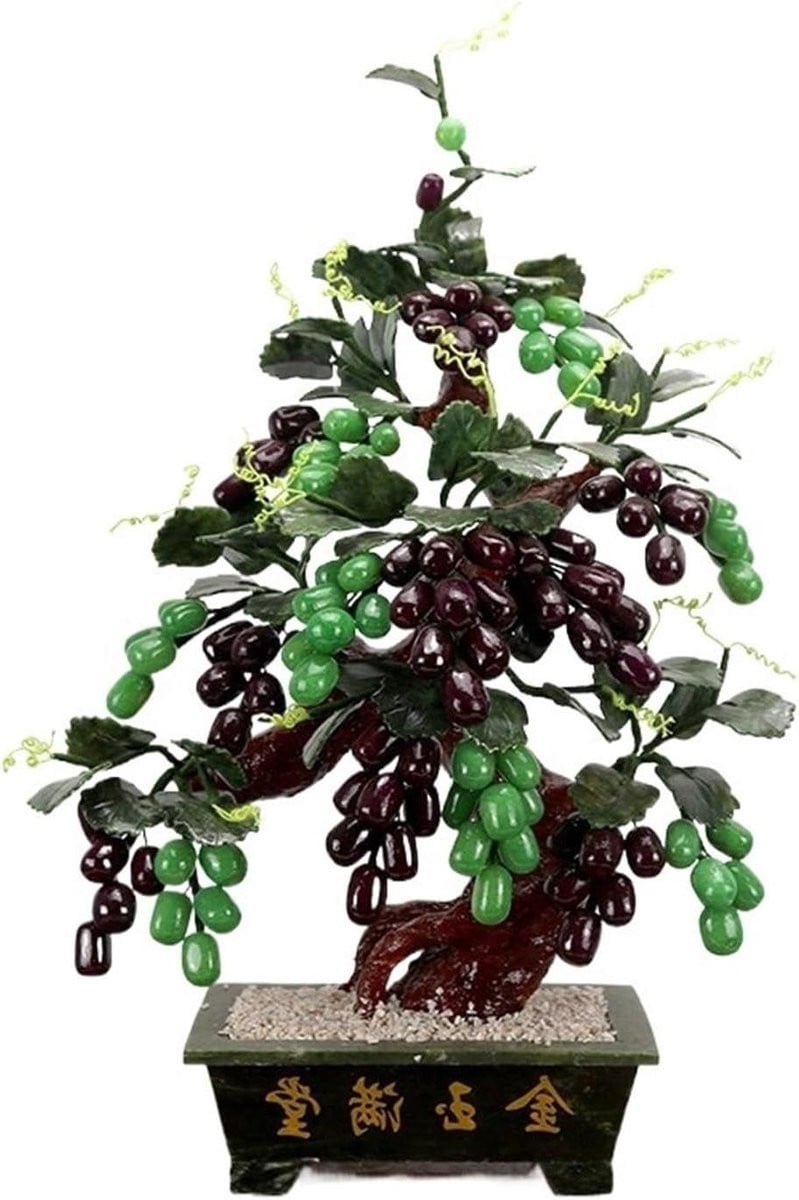 Kunstmatige Bonsai Boom Nep Jade Druif Groen - Hoogte: 56 cm
