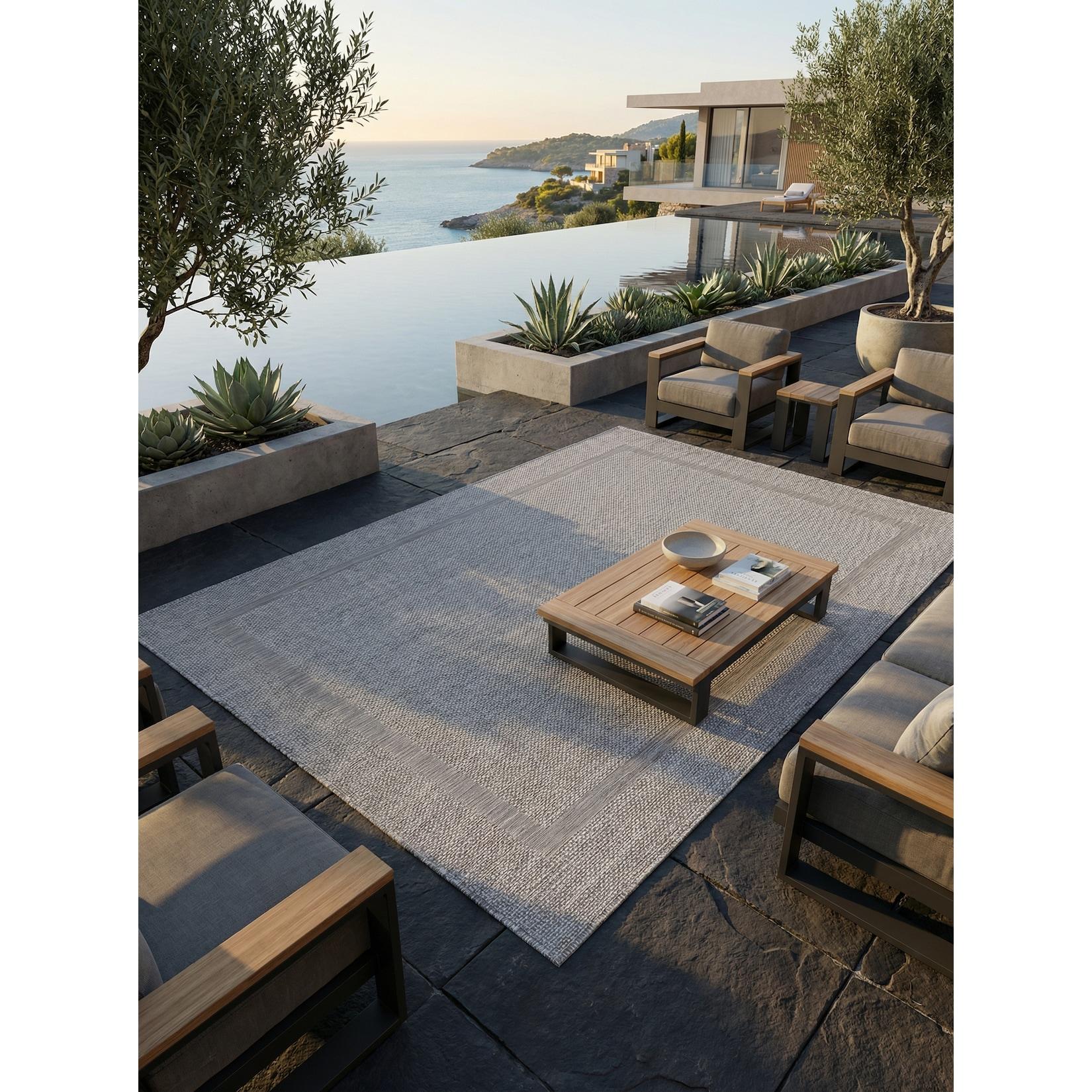 Outdoorteppich ALSTER, einfarbig, Silber, 160 x 230 cm