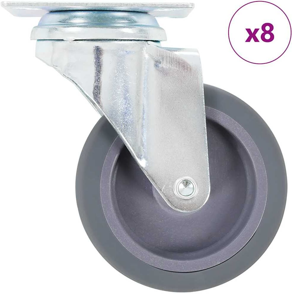 vidaXL 8 pcs Roulettes pivotantes 75 mm