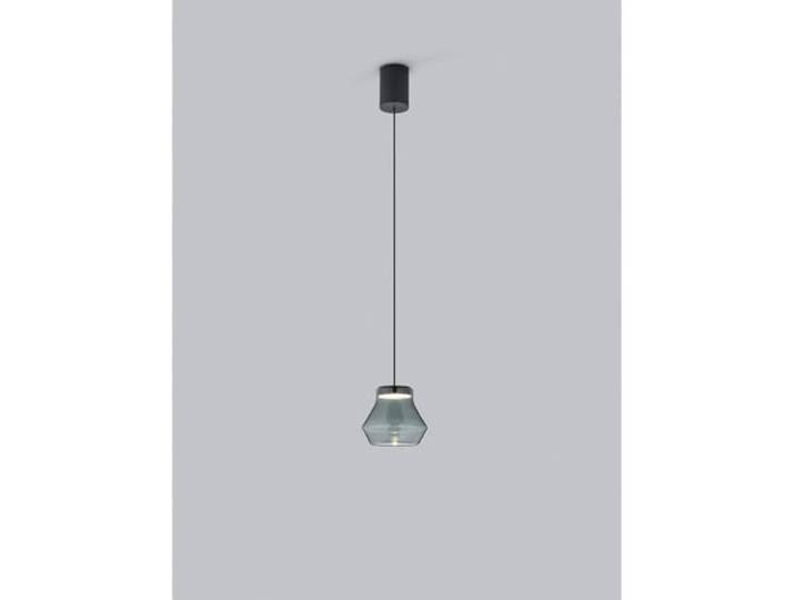 Helestra Fou Pendelleuchte LED, schwarz matt/Glas grau - ø11 cm
