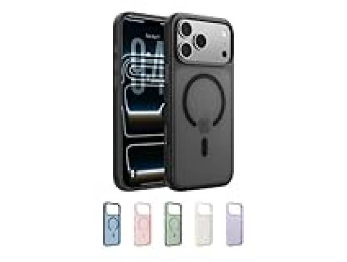 Belkin SheerForce Grip Coque iPhone 17 Pro, Coque de Protection Compatible MagSafe Design Fin, Protection avec Rainures Antidérapantes, Magnétique et Anti-Impacts- Noir