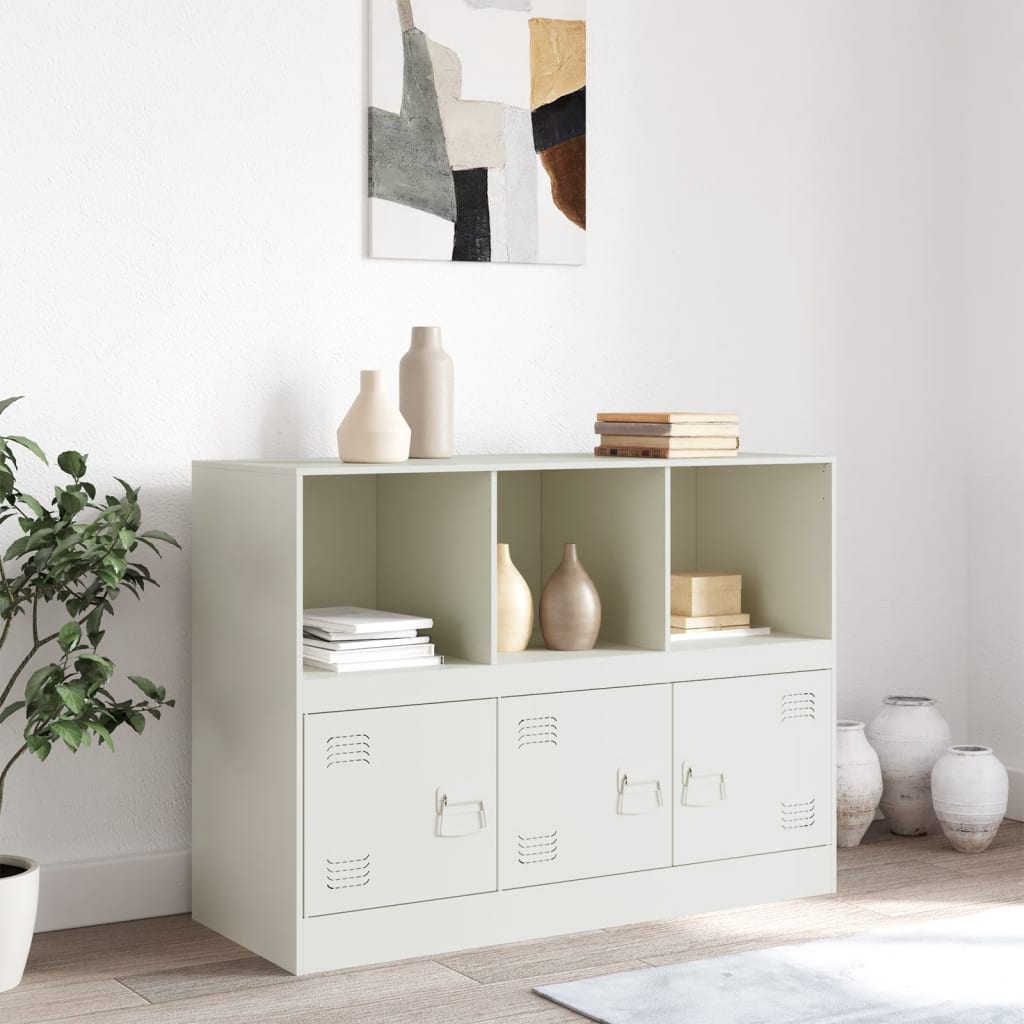 vidaXL Buffet blanc 99x39x73 cm acier