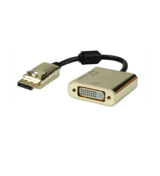 ROLINE GOLD Adpkbl. DP-DVI ST/BU v1.2 Adapter Digital/Display/Video DisplayPort DVI Gold (12.03.3175)