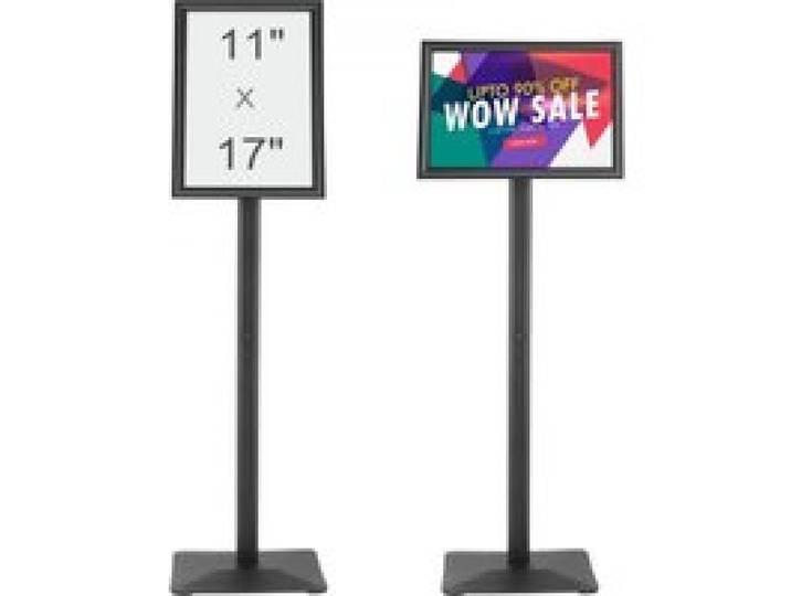 VEVOR Informationsständer mit Metallsockel 420 x 297 mm Infoständer Verstellbarer Blickwinkel per Drehknopf Posterständer, Robuster Bodenstehender Schilderhalter Aufsteller für Displays, Werbung