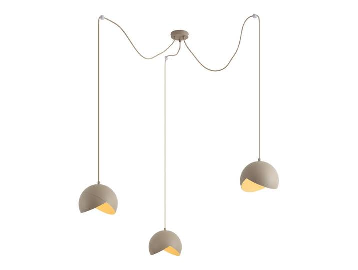 Suspension design beige avec verre opale 3 lumières - Tulip