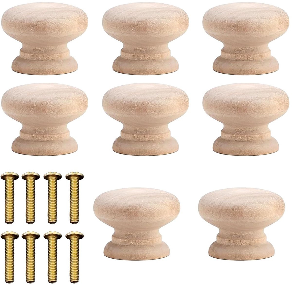 Houten ladeknoppen 30mm - Ronde kastknoppen van massief hout