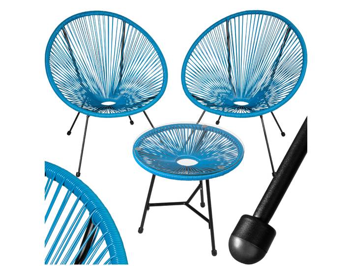 Ensemble table et chaises de jardin Santana - bleu