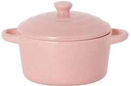 Inspired Living Mini Ceramic Baking Bowl With Lid & Double Handles Microwave Safe Steamed Egg & Soup Bowl pink