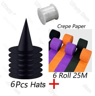 Uplift Picks Floating Black Witch Hat Halloween Decorations mixed B (12 Pcs)