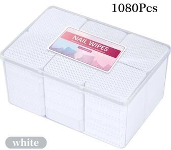 Inspire Select ProClean Lint Free Nail Wipes UV Gel Polish Remover Cotton Pads For Nail Art Cleaning 1080pcs White