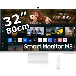 Samsung Monitor SMART AI M80F, S32FM801UU, 32 Zoll, 4K UHD 3840 x 2160 Pixel, 4 ms, 60 Hz, mit Webcam