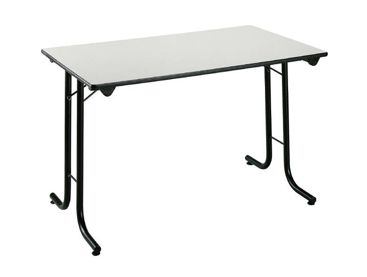 Table pliante modulaire Rectangle - L.120 x P.70 cm - Plateau Gris - Pieds Noir