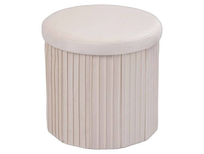 Relaxdays Tabouret velours avec rangement intégré