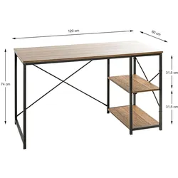 HAKU Möbel, Schreibtisch, Schreibtisch (120 x 60 x 74 cm)