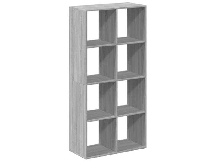 Sonoma Regal, grau, 8 Fächer, 69,5 x 29 x 137,5 cm, Verbundstoff Robustes Holzwerkstoff, Wandbefestigung inklusive, geometrisches Design, vielseitige Würfelaufbewahrung, einfache Reinigung