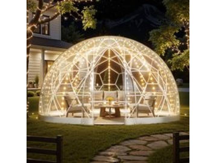 VEVOR Tente à Bulle Dôme, 2,9 x 1,7 m, Tente Igloo Bulle Transparente Résistante, 2 à 4 Personnes, avec Fenêtres pour Extérieur, Camping, Terrasse, Arrière-cour, Jardin, Fêtes, Anniversaires, Mariage