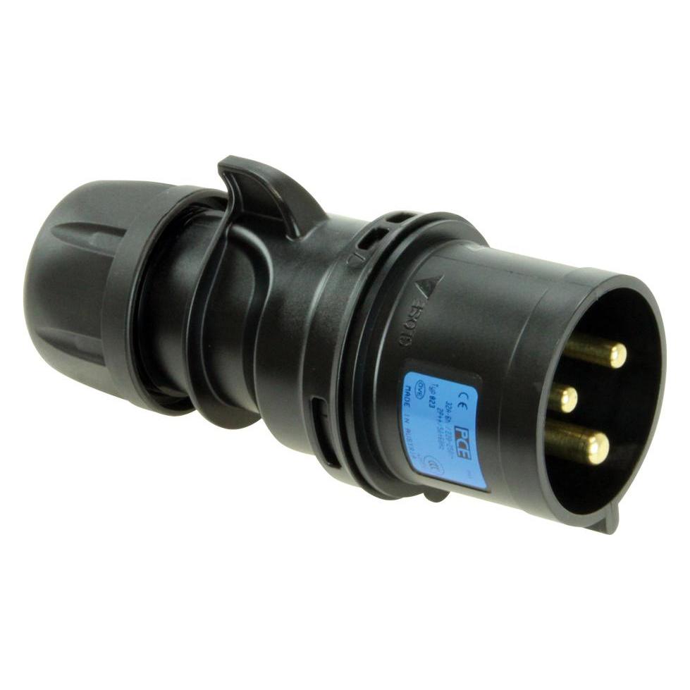 PCE Stecker 32A 3p 6h schwarz SHARK (023-6x)